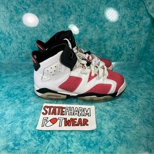 Nike Air Jordan 6 White Coral  Women's High Top Leather Shoes Size 6W/4.5Y